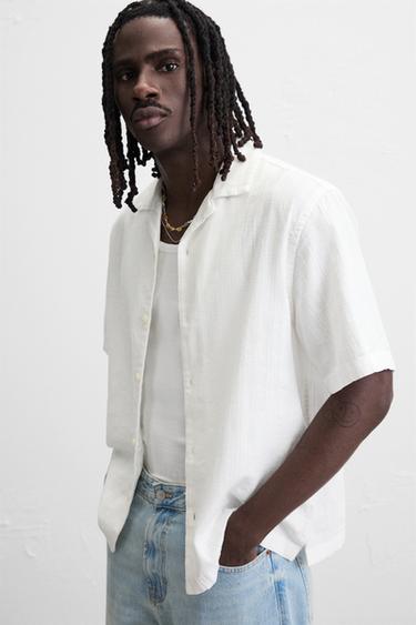 STRIPED JACQUARD SHIRT - Ecru by Zara - Image 4