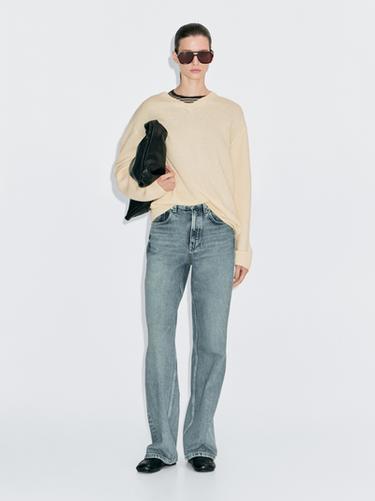 Jersey punto oversize cuello pico - Amarillo de Zara