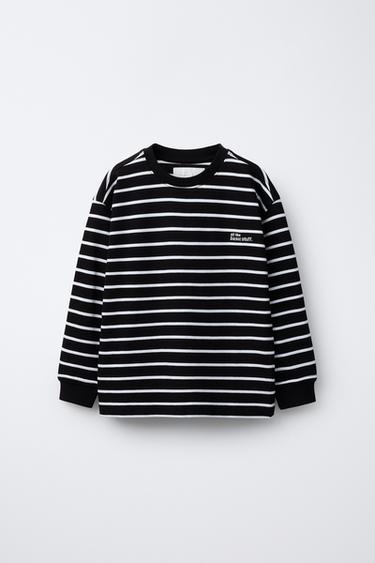 ФУТБОЛКА HEAVY WEIGHT В ПОЛОСКУ — Черный / Белый от Zara