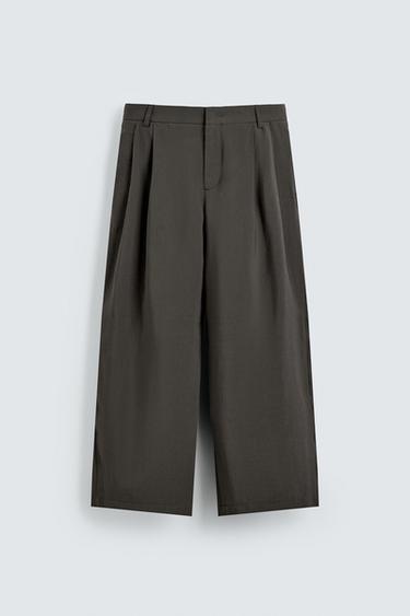 FLOWING PLEATED TROUSERS - Anthracite grey by Zara