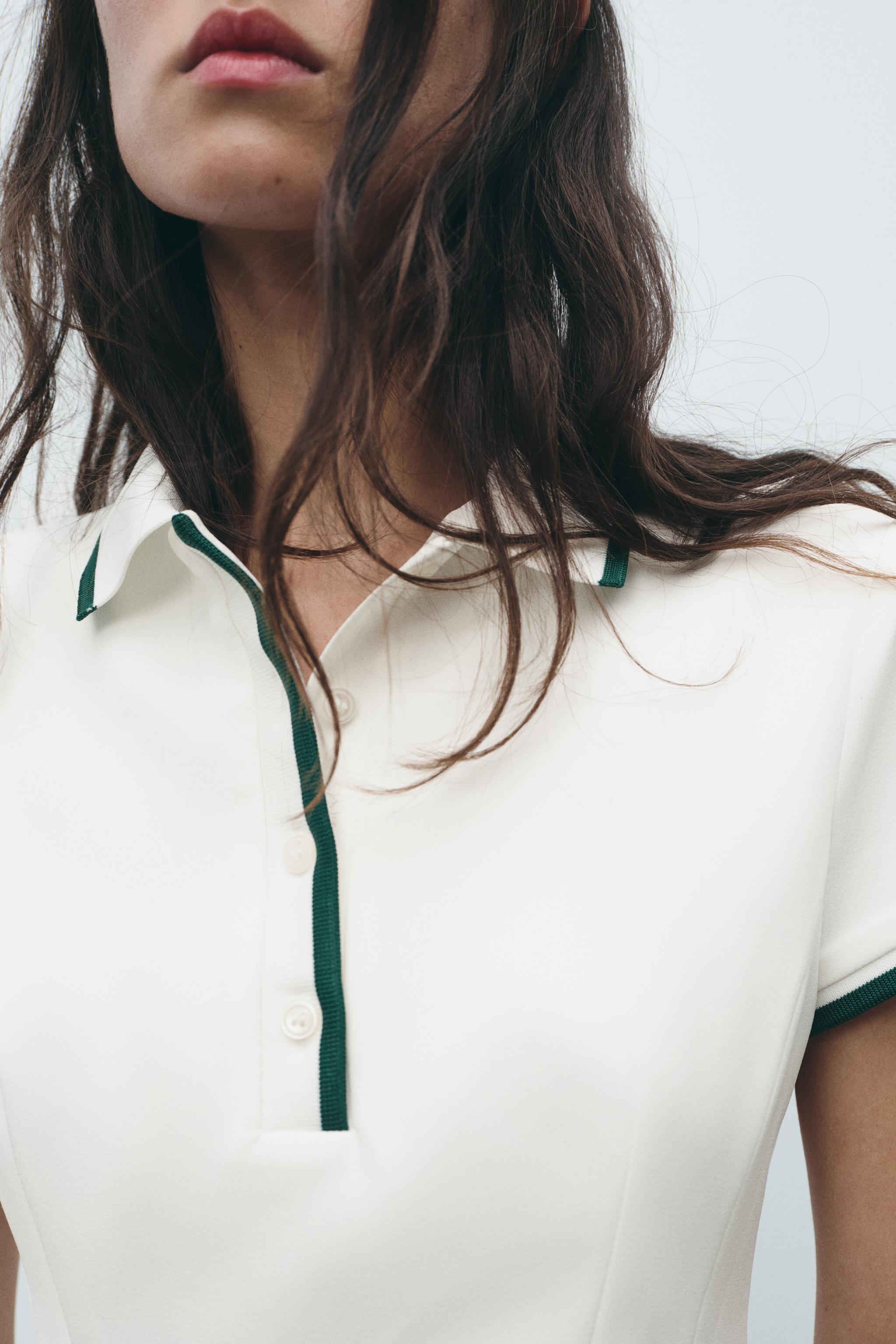 スペイン発送 ZARA ショートリブドレス ゴデッツ 上品カジュアル ゴデット入りリブショート丈ワンピース - ホワイト | ZARA Japan