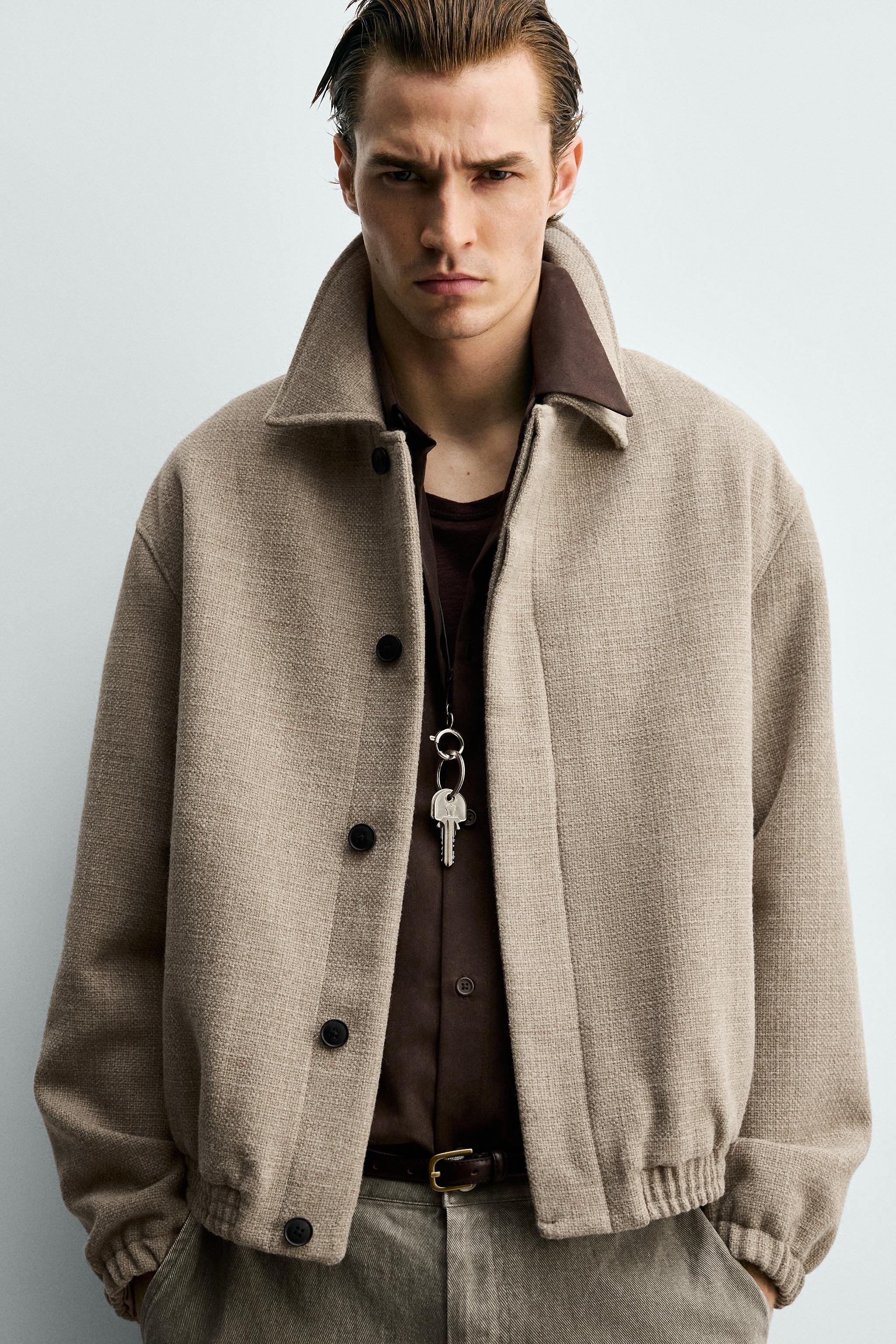 REGULAR FIT TEXTURED JACKET - Taupe gray | ZARA United States