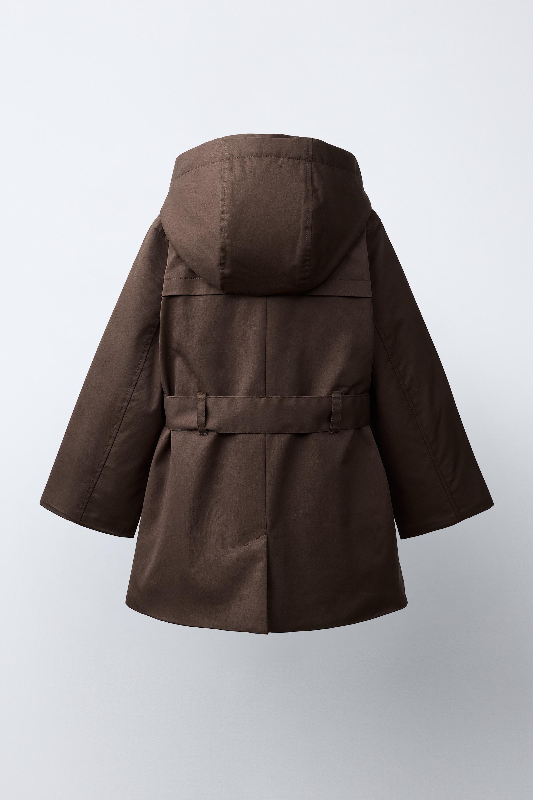 本日限りのお買得タイムセール新品ZARAスプリングコート フード＆チェックライニング トレンチコート - ブラウン | ZARA Japan