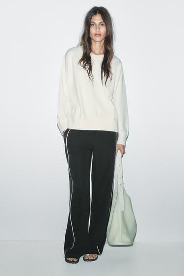 SUDADERA PUNTO LISO - Blanco roto de Zara - Imagen 0