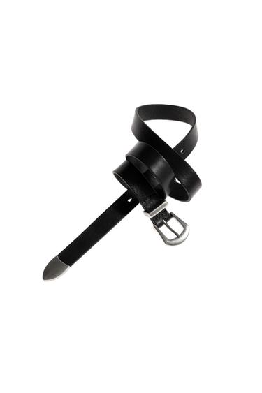 LEATHER BELT - Black by Zara