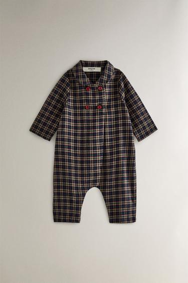 BARBOTEUSE BÉBÉ FLANELLE CARREAUX NOËL - rouge/bleu marine de Zara - Image 0