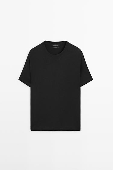 100% cotton short sleeve round neck T-shirt — Black 1