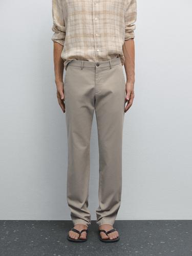 Pantalón estructura slim fit - Beige de Zara