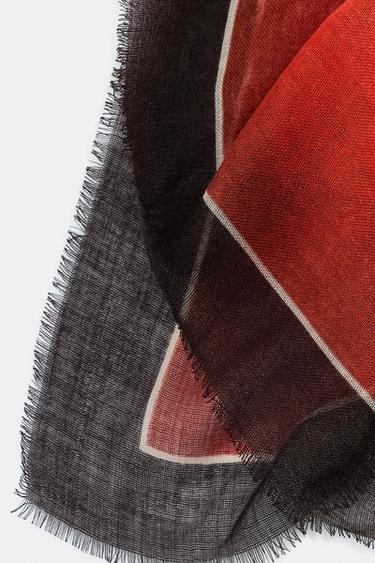 ORIENTAL PRINTED SCARF - Burgundy by Zara - Image 5