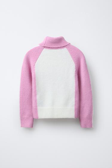 COLOUR BLOCK KNIT JUMPER SKI COLLECTION - Pink by Zara - Image 1