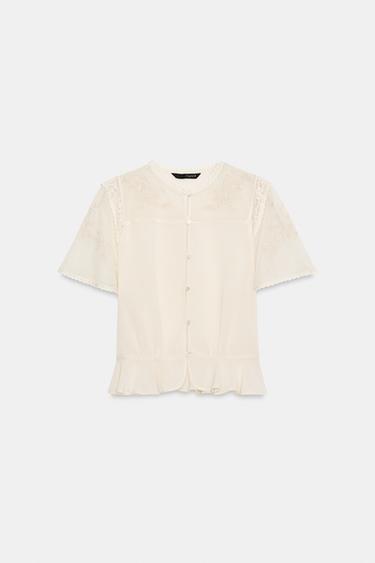 TOP CAPE BRODÉE - Beige de Zara - Image 6