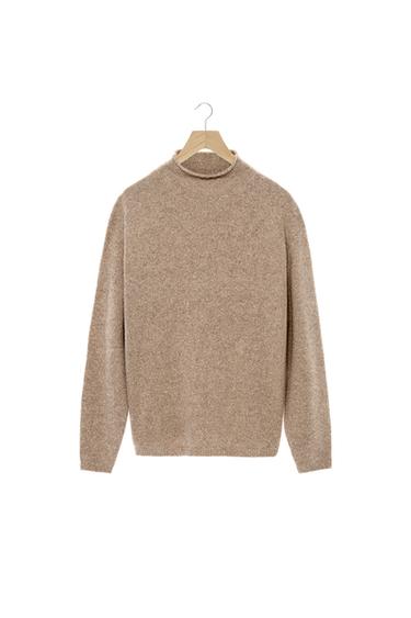 WOOL - SILK SWEATER WITH BUTTONS - Beige by Zara