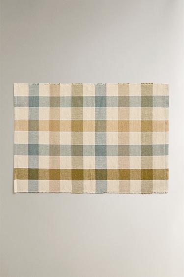 Zara CHECK NEEDLECORD PLACEMAT - 藍色