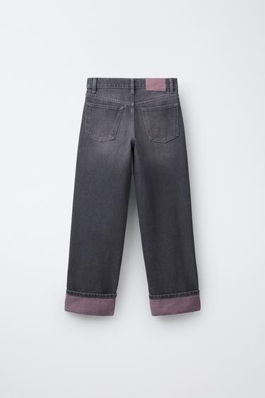 JEAN COUPE DROITE EFFET DÉLAVÉ - Gris de Zara - Image 1