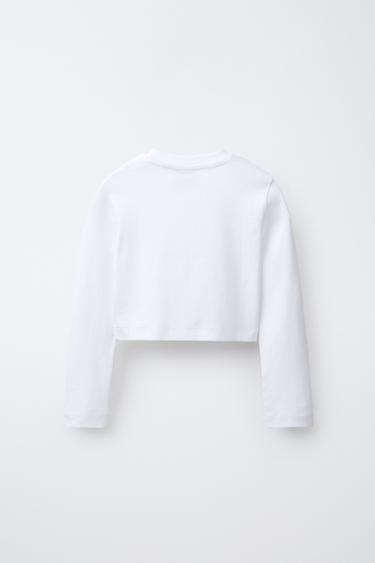 T-SHIRT COURT BASIQUE - Blanc de Zara - Image 1