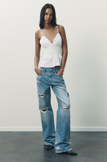 Zara Jeans Rib Women's Ripped Jeans | ZARA Canada