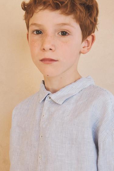 6-10 YEARS / LIMITED EDITION STRIPED 100% LINEN SHIRT - striped by Zara