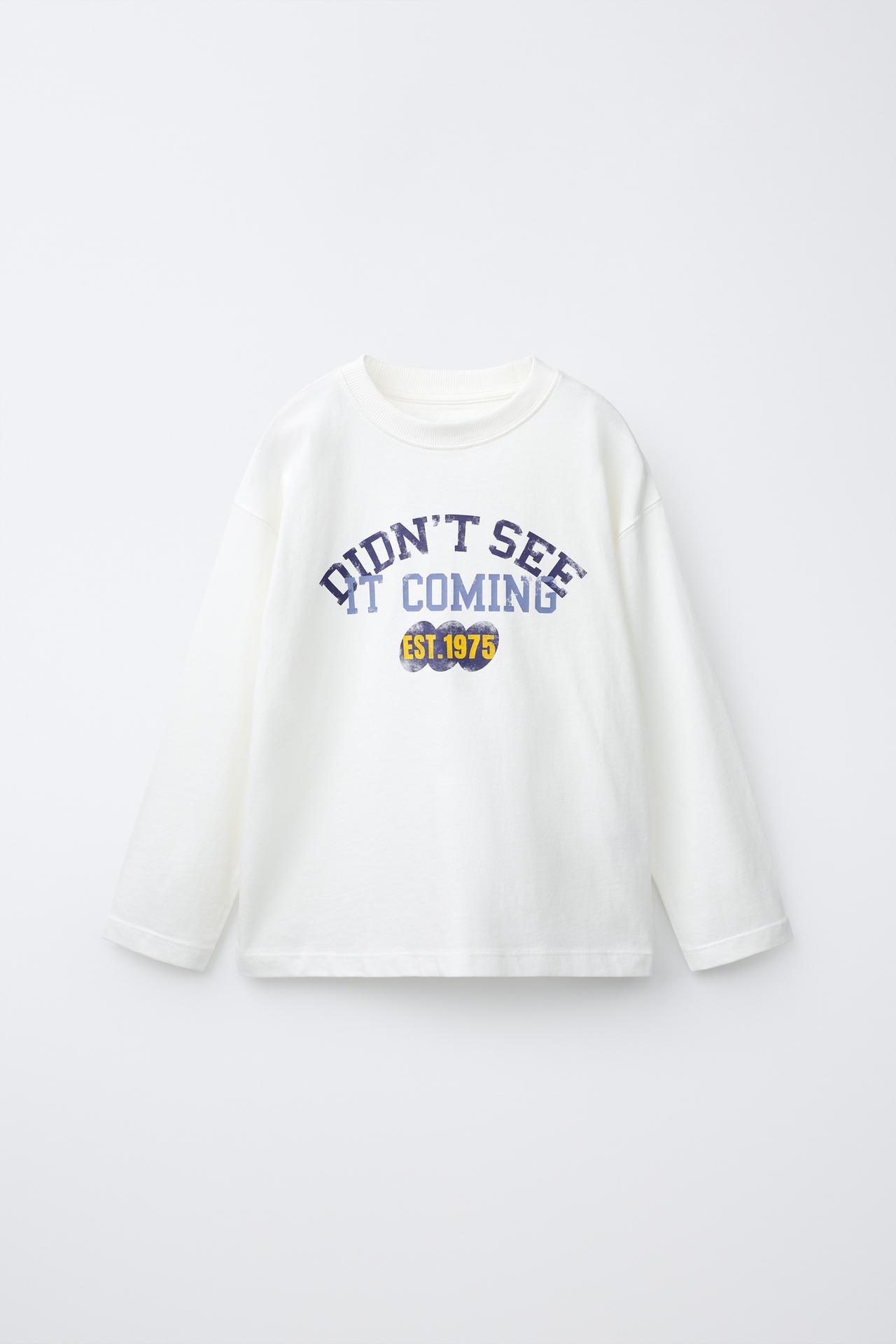 TEXT PRINT T-SHIRT — Oyster-white