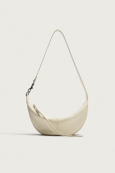 LTHR SHLDR BG - Ecru White by Zara