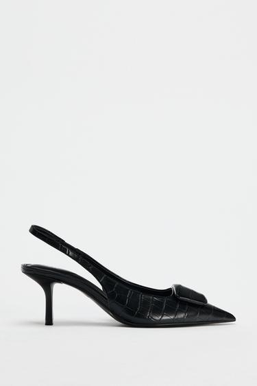 PRINT DETAIL SLINGBACKS - Black by Zara