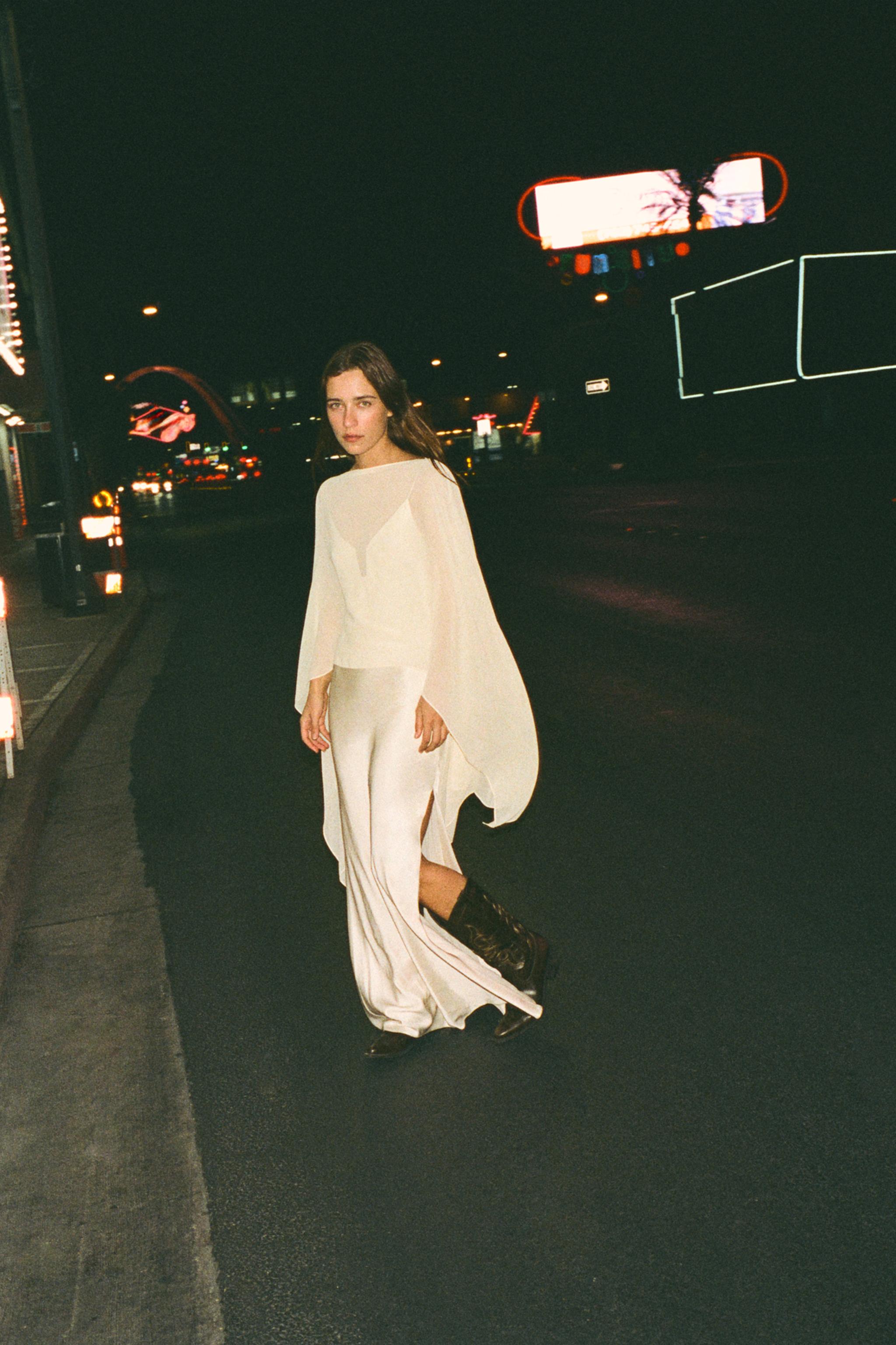 GEORGETTE CAPE - Ecru | ZARA United States