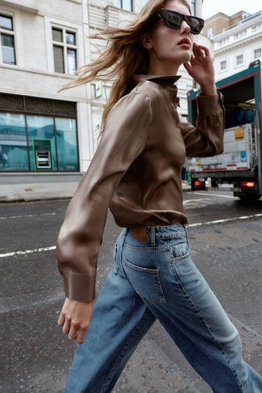 CHEMISE FLUIDE IRISÉE - Marron de Zara - Image 2