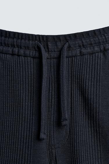 RELAXED FIT TEXTURED BERMUDA SHORTS - Midnight blue by Zara - Image 8