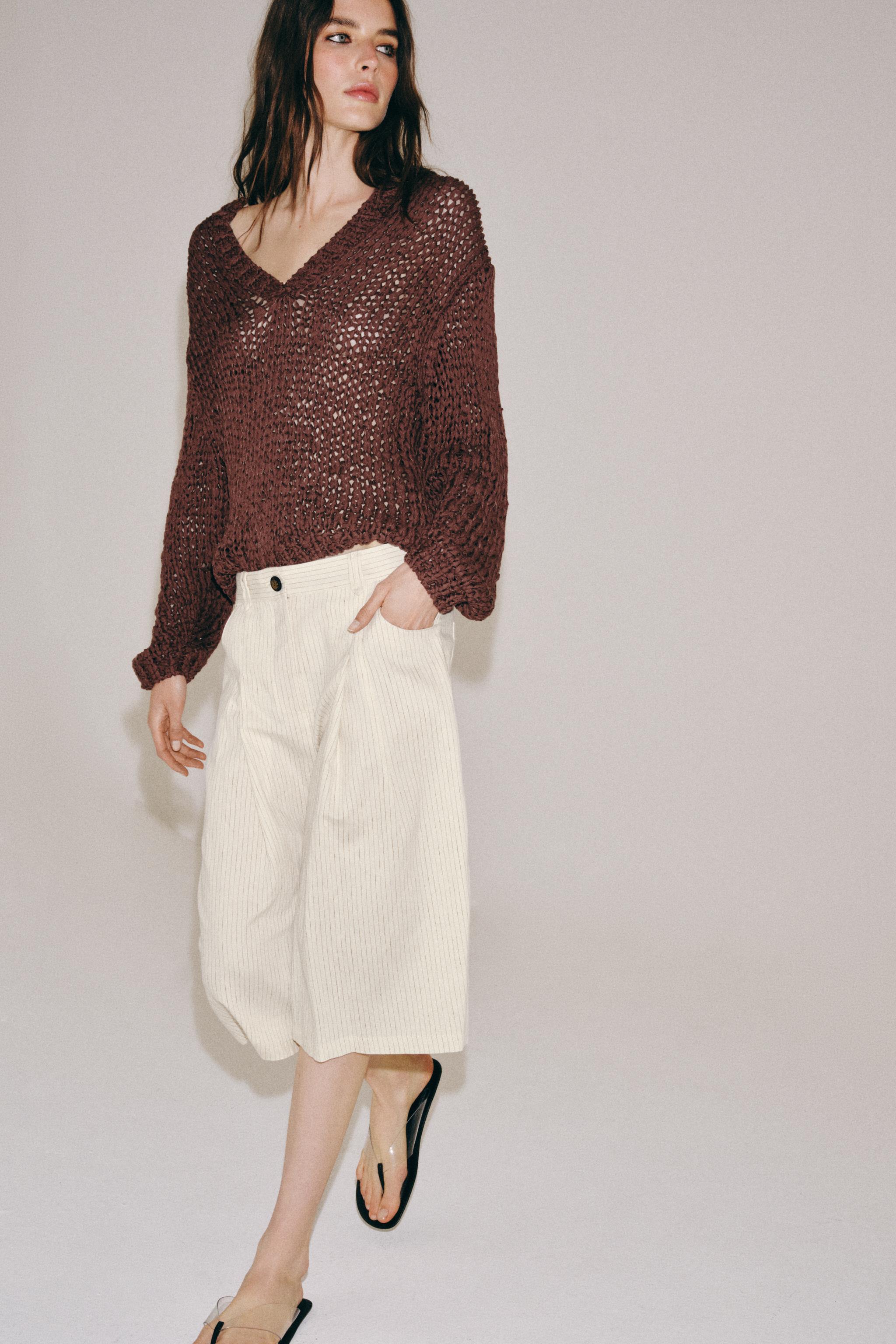 ZW COLLECTION STRIPED PLEATED SHORTS
