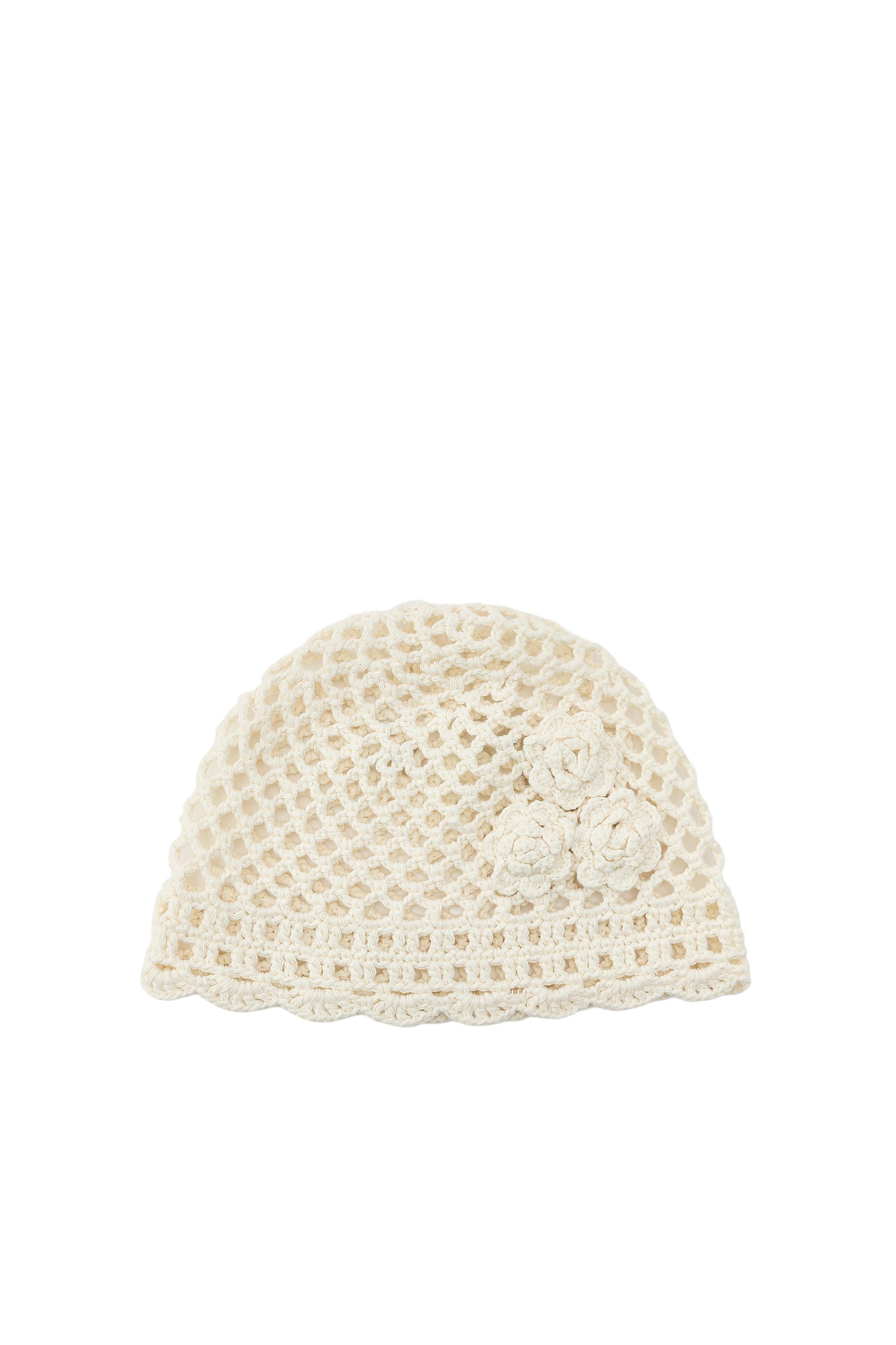 CROCHET FLOWER CAP - Ecru | ZARA South Africa