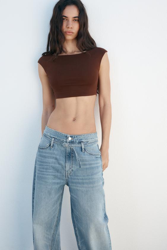 ZARA Womens Ribbed Crop Top Size L (Beige 2) in Vadodara at best price by  Bhumika Collection - Justdial