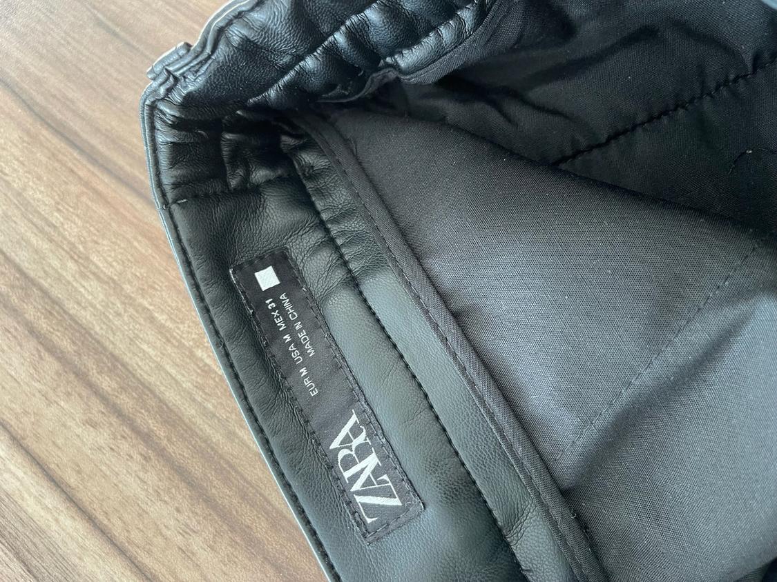 FAUX LEATHER JOGGER WAIST TROUSERS - Image 5