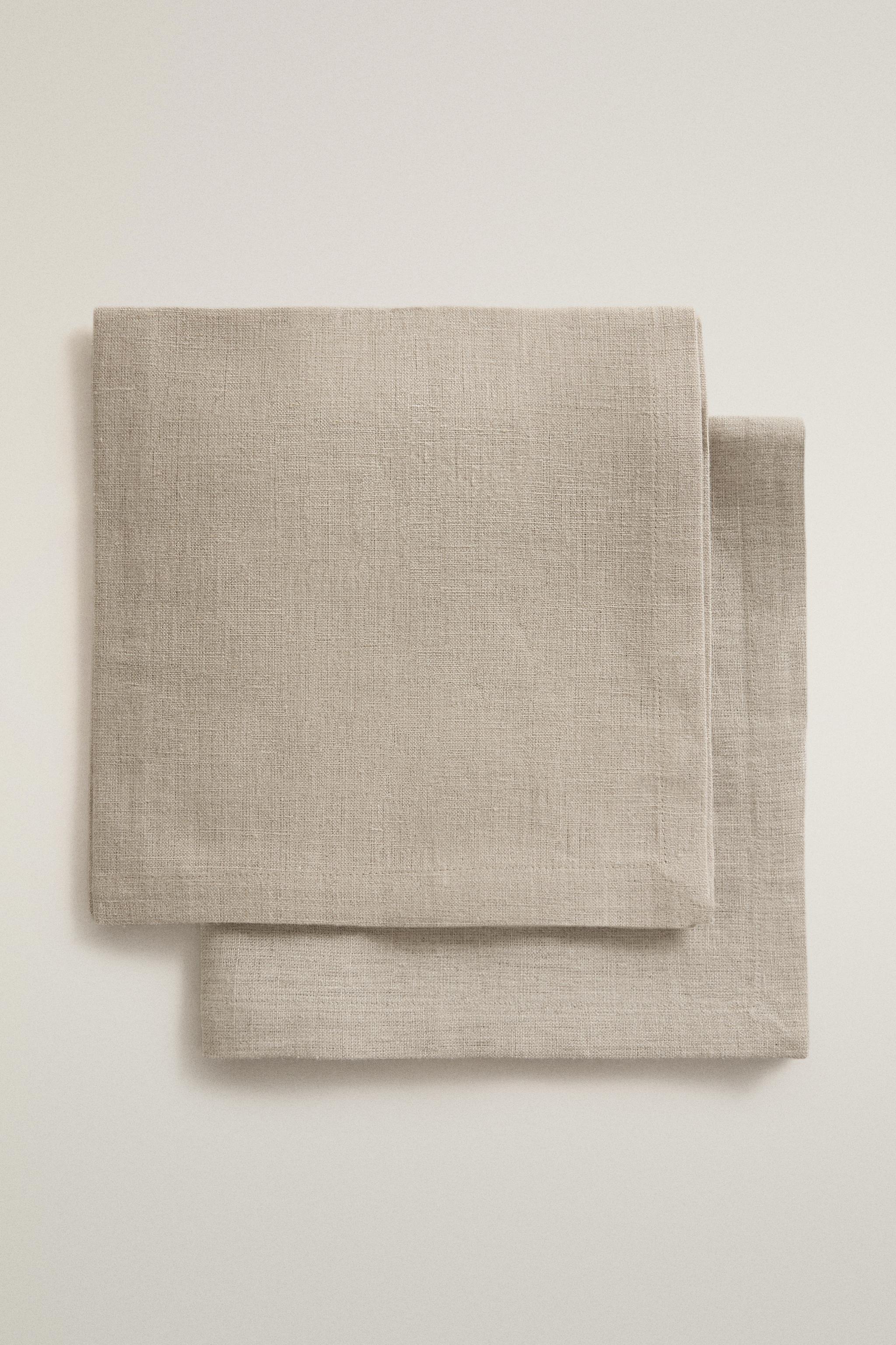 LOT DE SERVIETTES LIN COULEUR UNIE