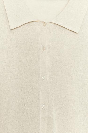 POLO KNIT CARDIGAN WITH INTERIOR TOP - Beige by Zara - Image 9