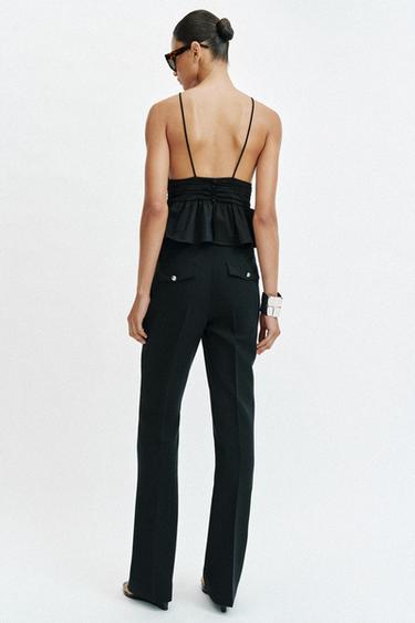 FLARE TROUSERS WITH BUTTONS - Black by Zara - Image 5