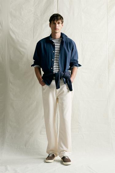 CAMISA RELAXED FIT ALGODÓN ÍNDIGO - Índigo de Zara - Imaxe 0