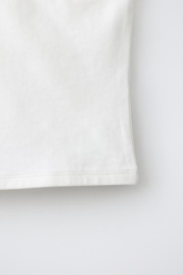 ASYMMETRIC CONTRAST TRIM TOP - White by Zara - Image 3