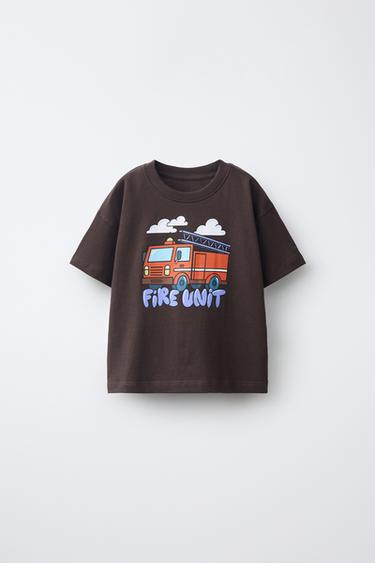 VEHICLE PRINT T-SHIRT - Brown by Zara
