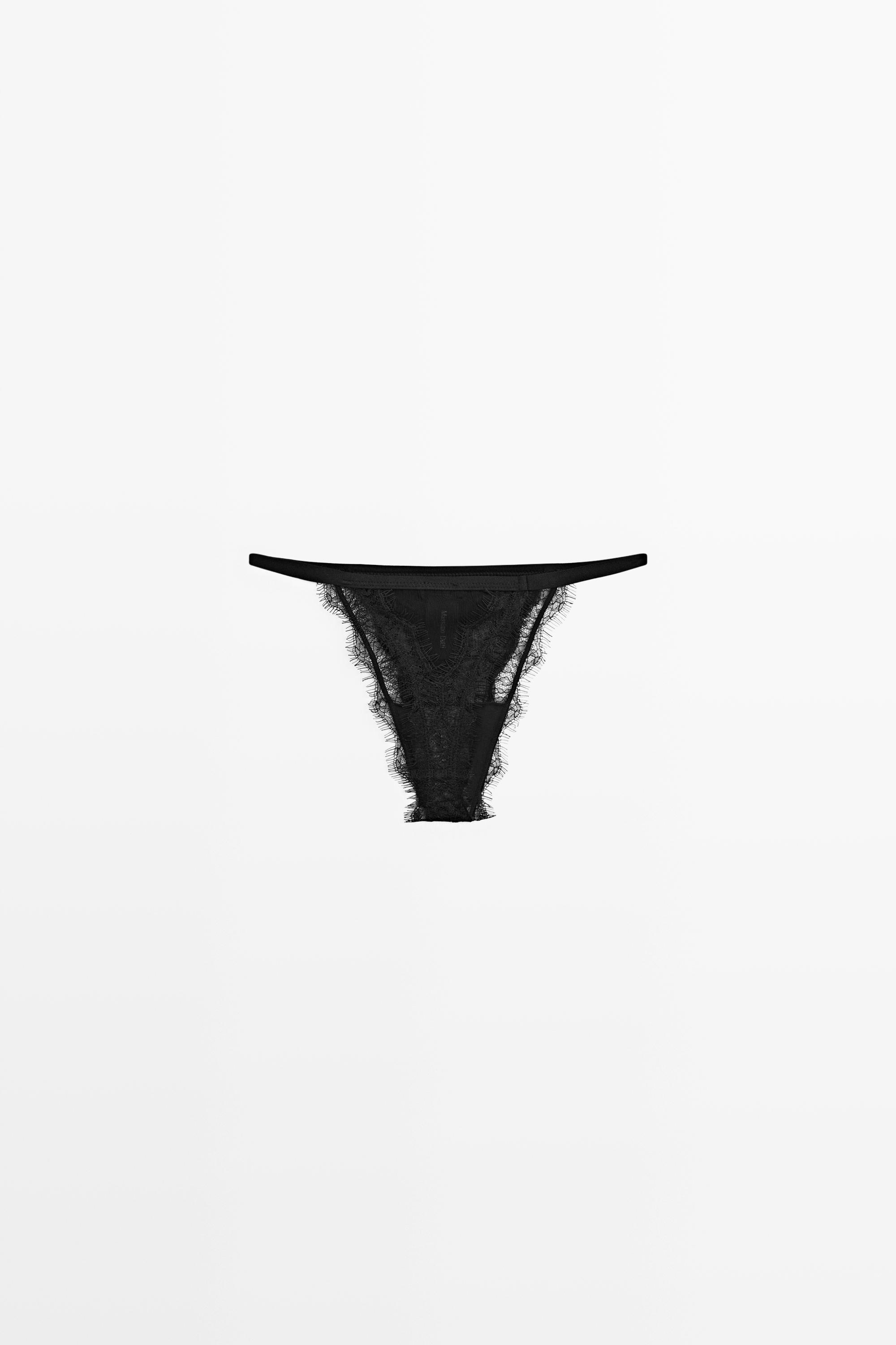 Thong with lace detail