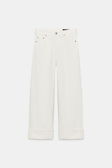 ZW COLLECTION MID-WAIST BAGGY JEANS - Ecru by Zara