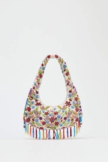 SAC OVALE BRODÉ FLEURS - Multicolore de Zara - Image 1