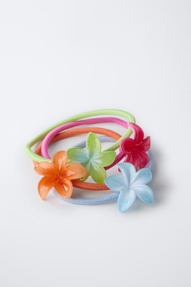 LOT DE QUATRE ÉLASTIQUES FLEURS - Multicolore de Zara - Image 2