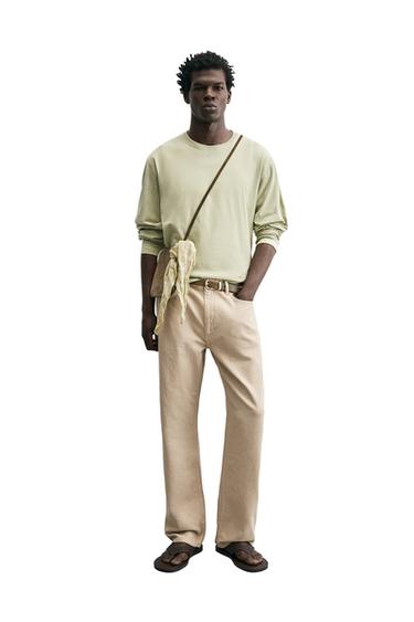 LIGHTWEIGHT LONG SLEEVE T-SHIRT - Light green by Zara