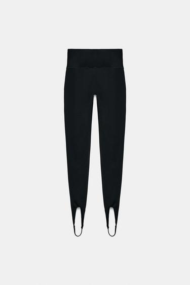 Zara NYLON STIRRUP LEGGINGS - Black