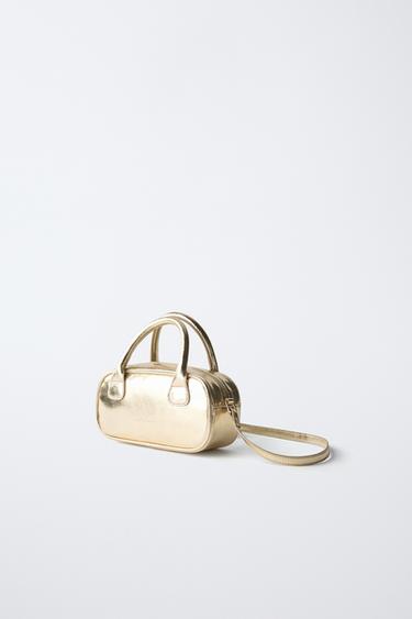 METALLIC MINI BOWLING CROSSBODY BAG - Gold by Zara - Image 1