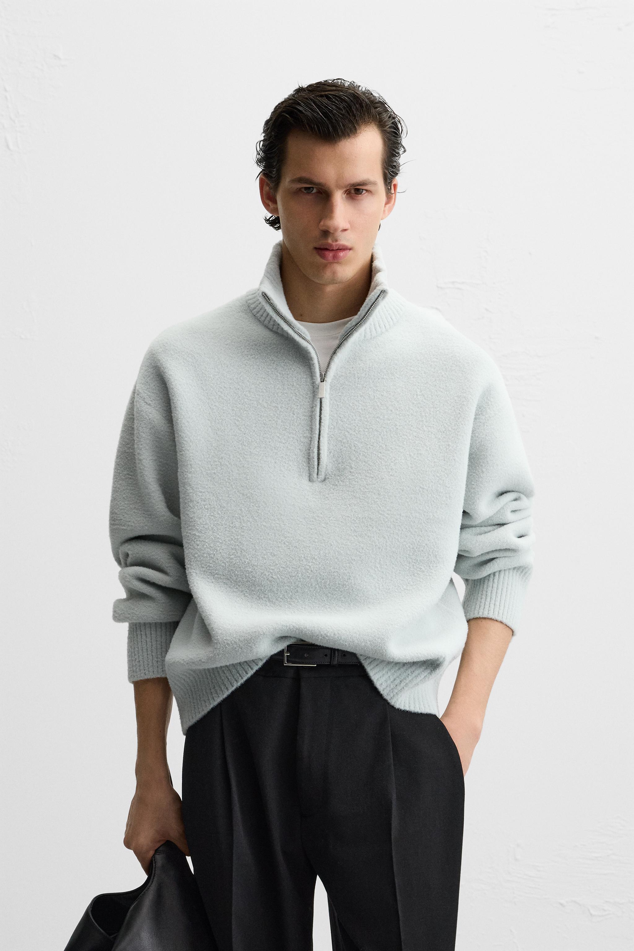 Light grey quarter zip sweater sale