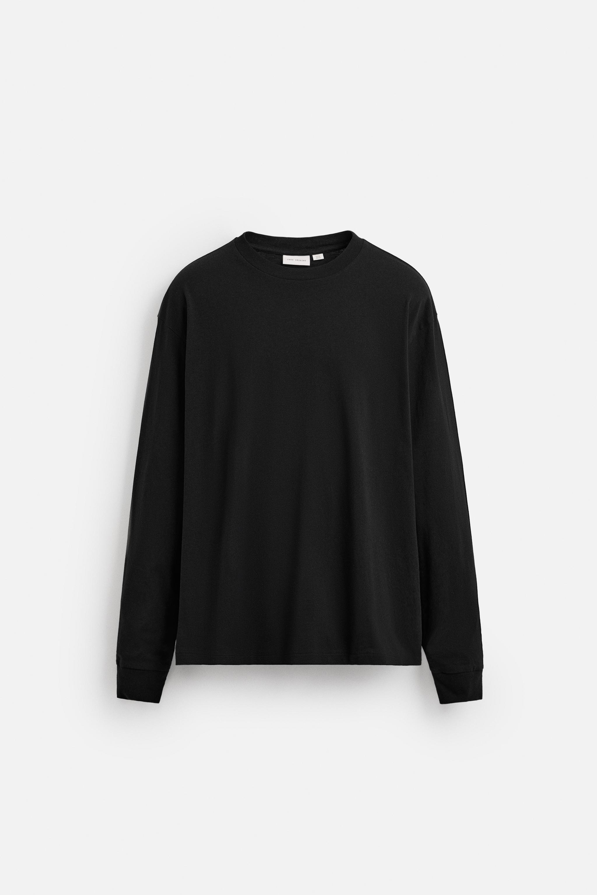 LIGHTWEIGHT LONG SLEEVE T-SHIRT - Dark navy | ZARA Canada