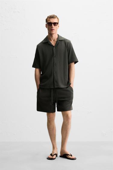 CHEMISE STRUCTURE JACQUARD - Gris anthracite de Zara