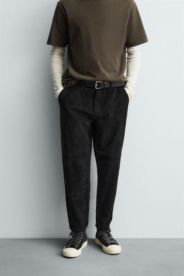 CARROT FIT CORDUROY TROUSERS - Black by Zara