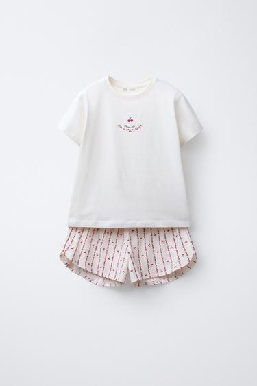 6-14 AÑOS/ PIJAMA CEREZAS - Crudo de Zara - Imagen 0