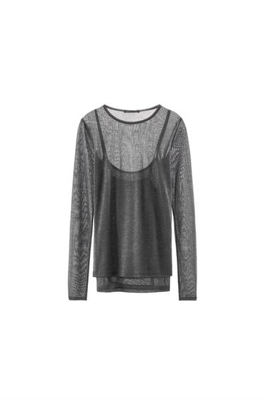 CAMISETA DUPLA SOFT - Cinza-vigoré da Zara
